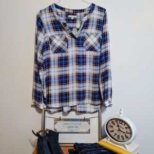 NWOT Skies Are Blue Plaid Size M Long Sleeve Shirt